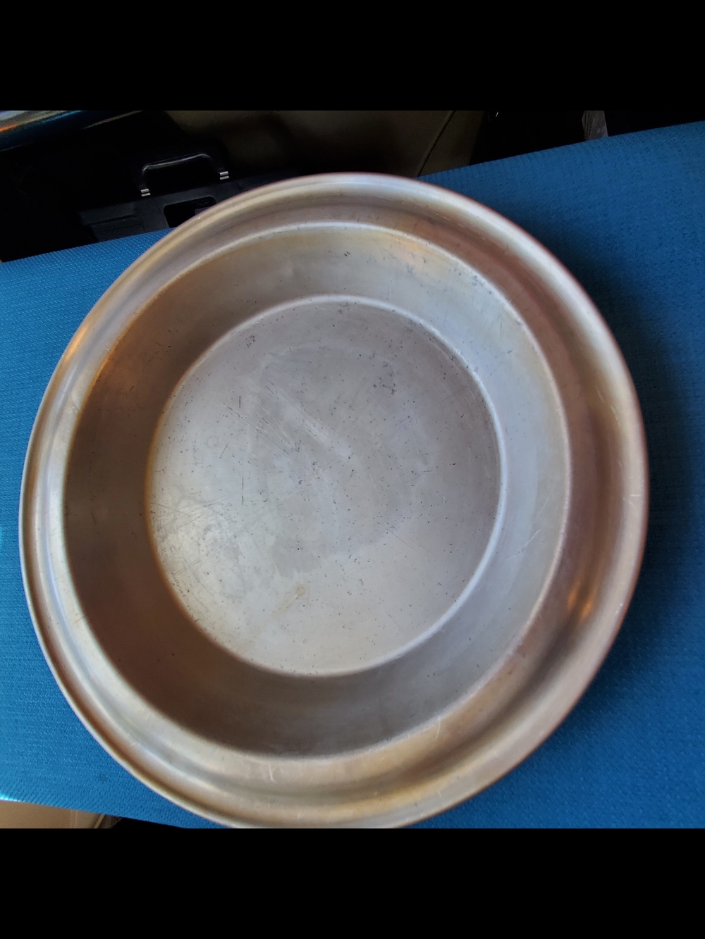 Vintage 8" Round Metal Pie Plate - Silver Finish